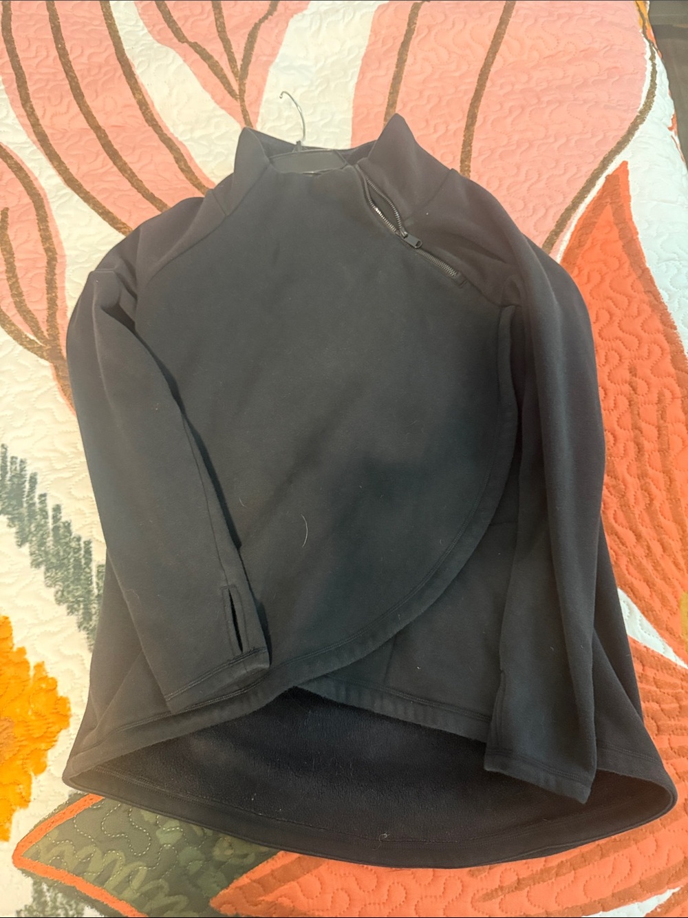 Athleta Black Asymmetrical Zip Pullover